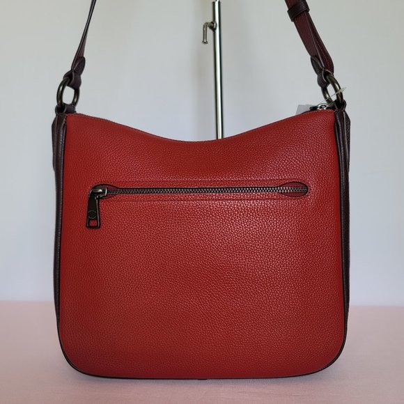 COACH Chaise Colorblocked Pebbled Leather Crossbody- Brick Red Multi 🎈$195. ⭐ - Picture 7 of 16